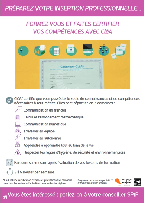 affiche de la formation CléA en milieu carcéral