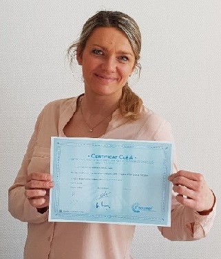 Iuliia et son certificat CléA au CLPS à Vannes