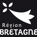 Logo Région Bretagne en blanc sur fond noir.