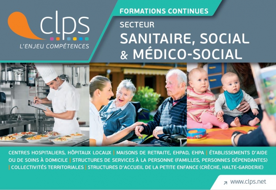 Couverture du catalogue « Formations continues - Secteur sanitaire, social & médico-social » du CLPS.